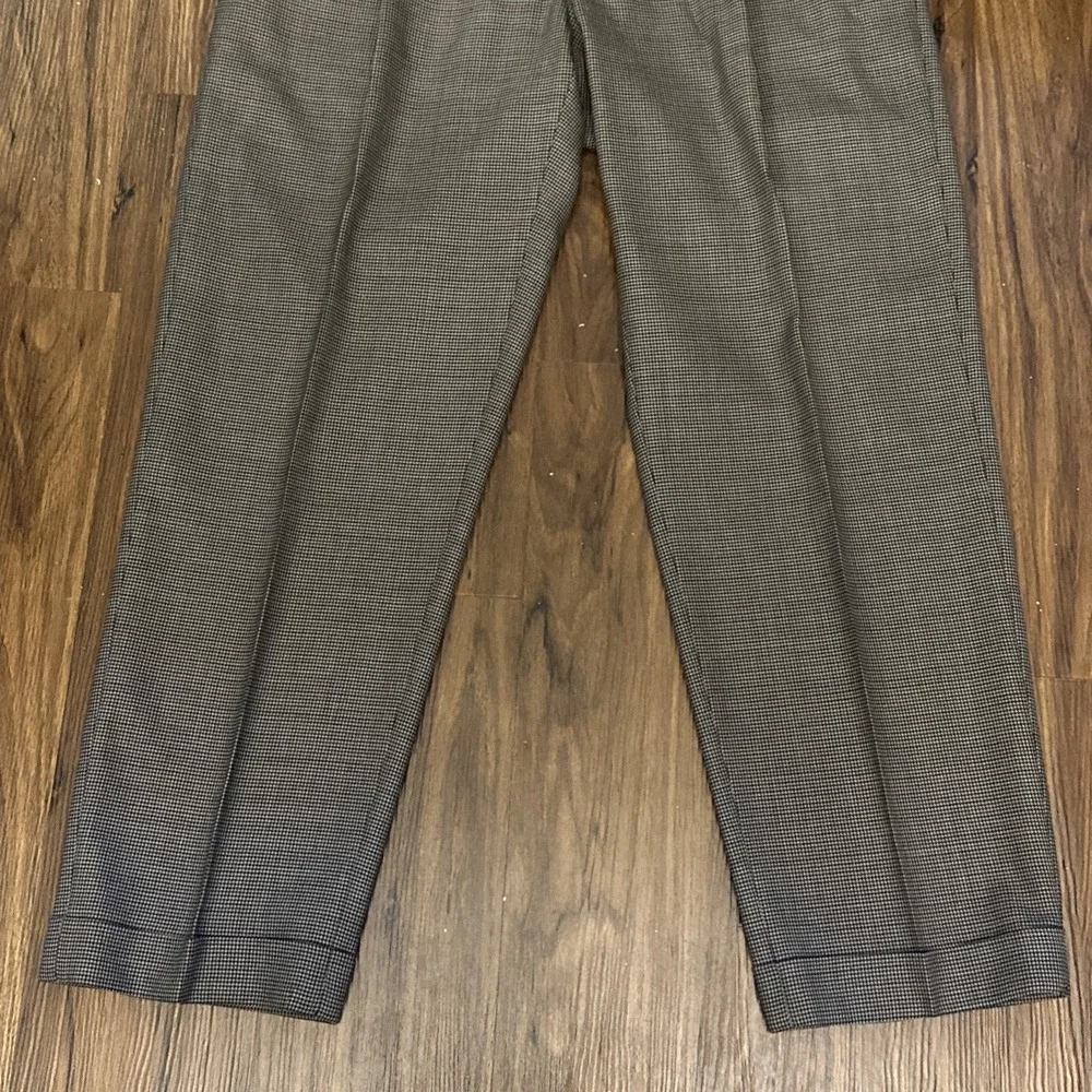 Hart Schaffner Marx Mens Dress‎ Pants 34R (36x29) Houndstooth Pleated 100% Wool
